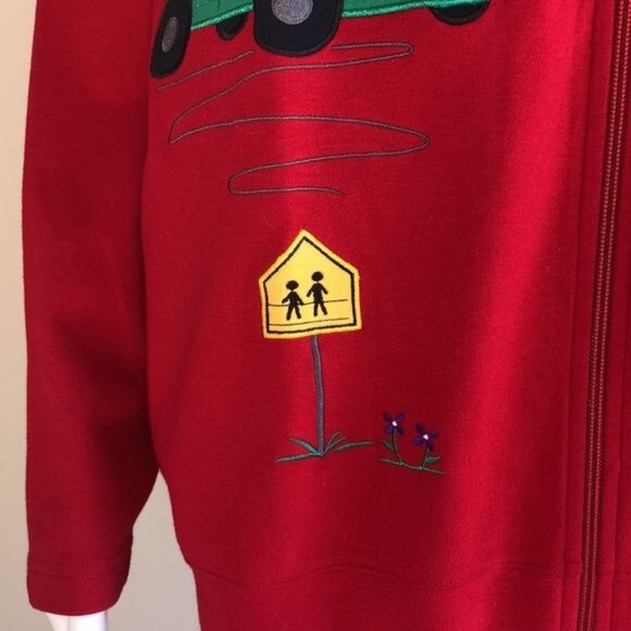 Vintage BECHAMEL Mom's Taxi Patch Jacket in Red - L - Picture 7 of 10